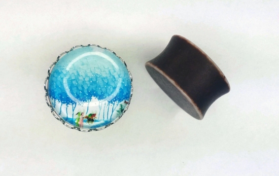 Preview: Sommer Bäume Plugs 18mm Paar 1,8cm Tunnels Plug